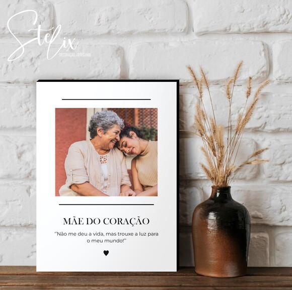 Quadro Personalizado Significado de Mãe do Coração 29x20cm