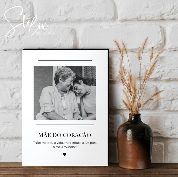 Quadro Personalizado Significado de Mãe do Coração 29x20cm