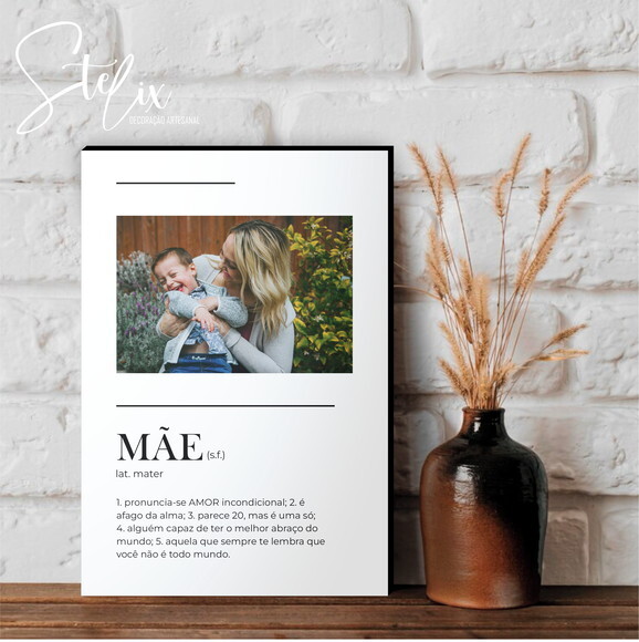 Quadro Personalizado Significado de Mãe Presente para Mãe