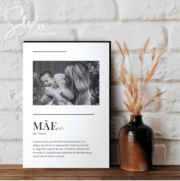 Quadro Personalizado Significado de Mãe Presente para Mãe