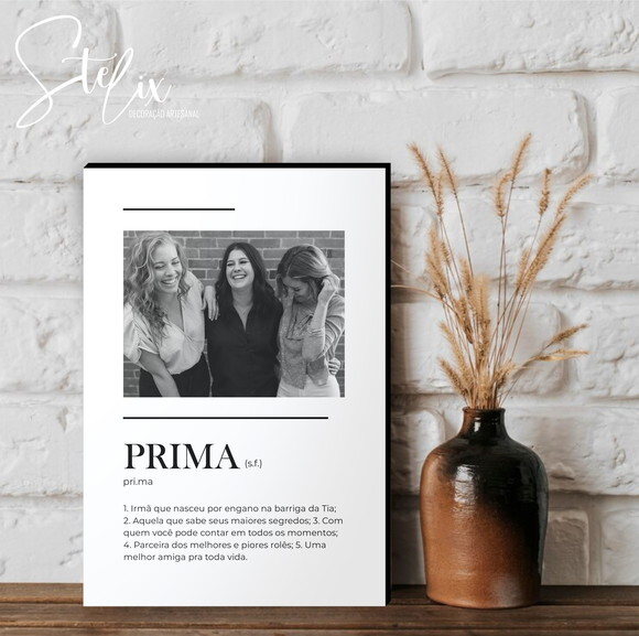 Quadro Personalizado Significado de Prima Presente Prima
