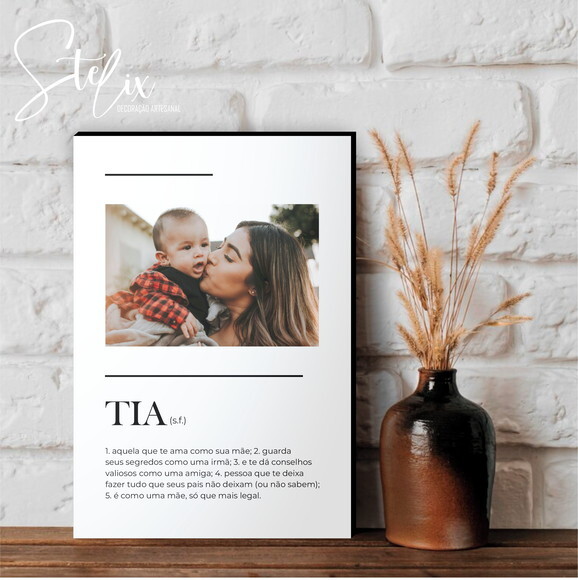 Quadro Personalizado Significado de Tia Presente para Tia