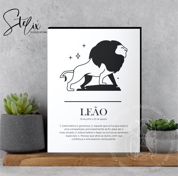 Quadro Significado dos Signo Leão Presente Leonino