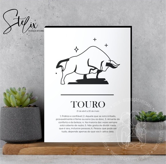 Quadro Significado dos Signo Touro Presente para Taurino