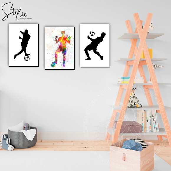 Quadros Decorativos Futebol Quarto Fã de Futebol Jogadores