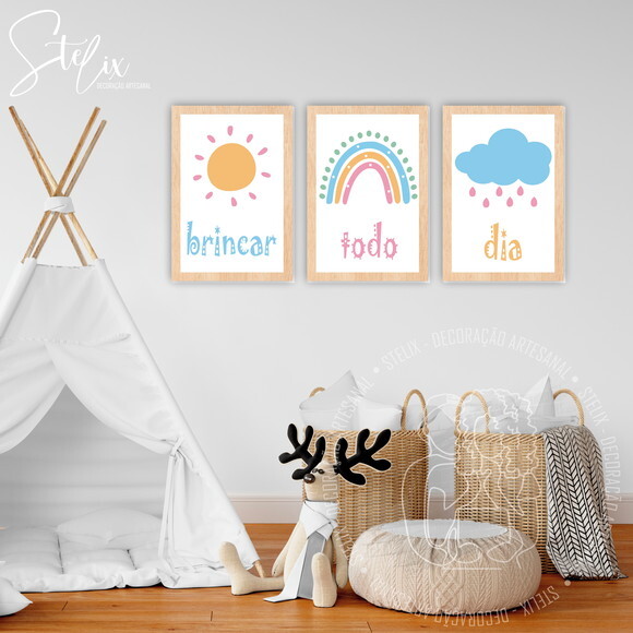 Quadros Decorativos para Quarto Infantil Brincar Todo Dia