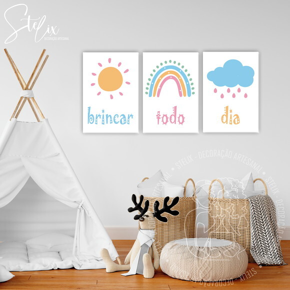 Quadros Decorativos para Quarto Infantil Brincar Todo Dia