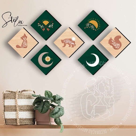 Quadros Decorativos para Sala Quarto Escritório Boho 20x20