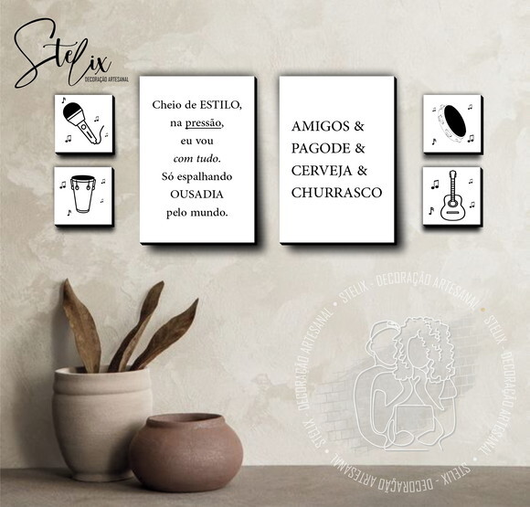 Quadros Pagode & Cerveja Música Área Gourmet