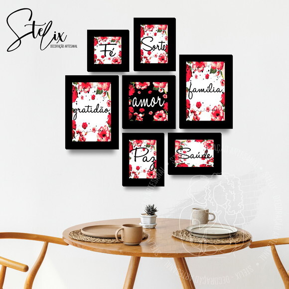 Quadros para Sala Floral Vermelho