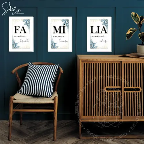 Kit Família - 3 Quadros Placas Decorativas