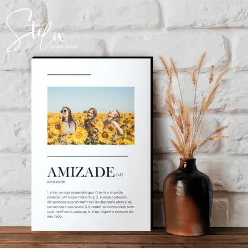 3 Quadros Personalizado Significado de Amizade Presente