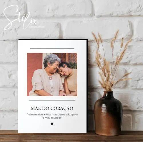 Quadro Personalizado Significado de Mãe do Coração 29x20cm