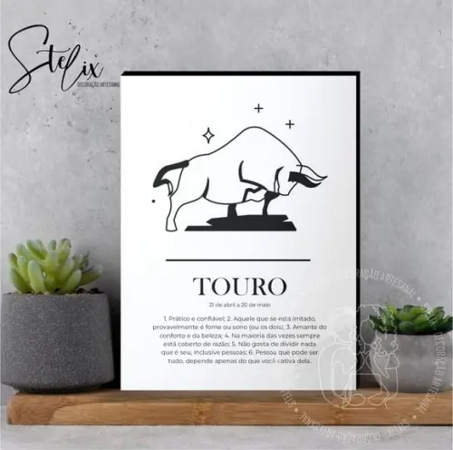 Quadro Significado dos Signo Touro Presente para Taurino