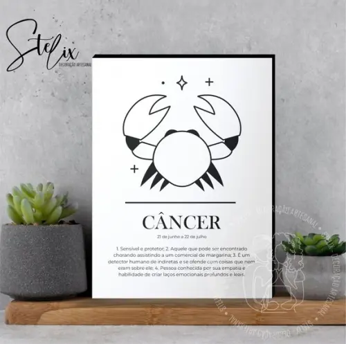 Quadro Significado dos Signo Câncer Presente para Canceriano