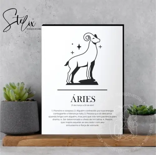 Quadro Significado dos Signo Áries Presente para Ariano