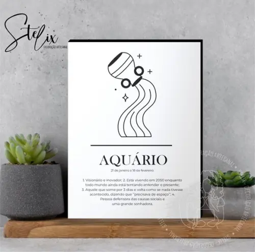 Quadro Significado dos Signo Aquário Presente para Aquariano