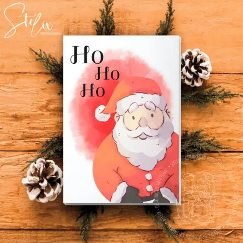 Quadro de Natal Papai Noel Hohoho Decoração Natalina