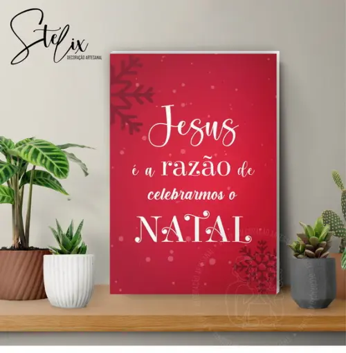 Quadro de Natal Cristão Jesus É a Razão de Comemorarmos