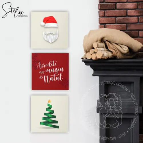 Quadros Acredite na Magia do Natal Decoração Natalina