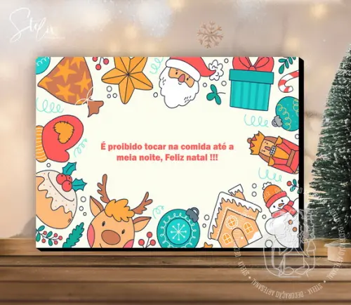 Quadro Frases de Natal Família Presente Decoração Natalina