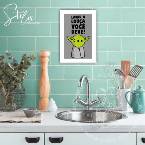 Quadro Decorativo Lavar a Louça Você Deve