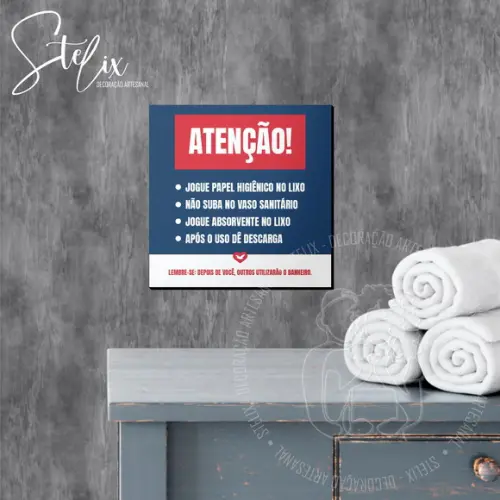 Placa de Aviso Personalizada para Banheiro Feminino Mictório