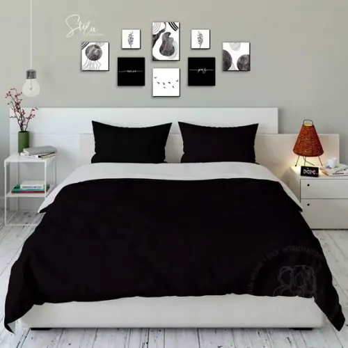 Quadros para Quarto ou Sala Preto Minimalista Abstrato