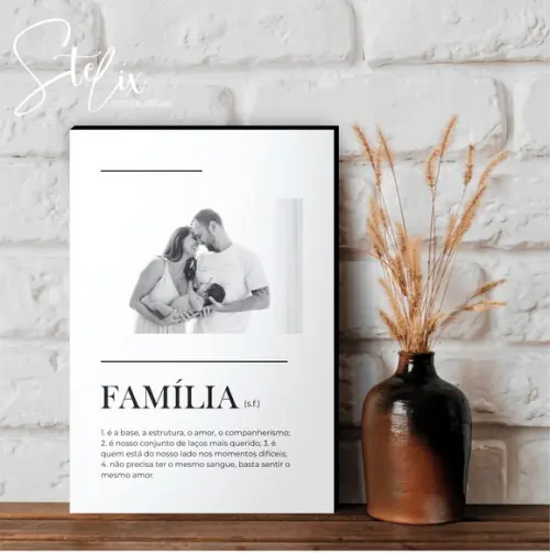 Quadro Personalizado Significado de Família Presente