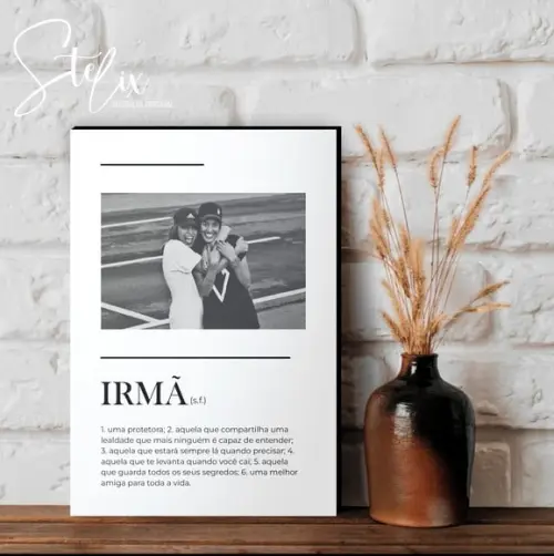 Quadro Personalizado Significado de Irmã Presente
