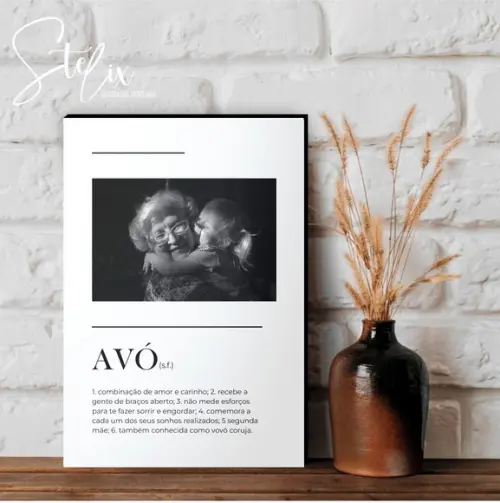 Quadro Personalizado Significado de Avó Presente para Avó