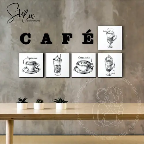 Quadros Decorativos para Cantinho do Café Cafeteria Kit P
