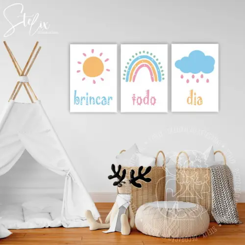 Quadros Decorativos para Quarto Infantil Brincar Todo Dia