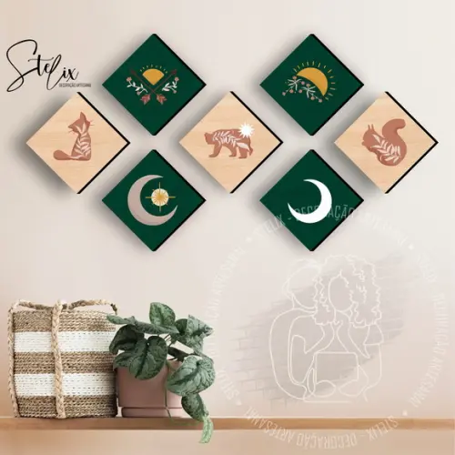 Quadros Decorativos para Sala Quarto Escritório Boho 15x15