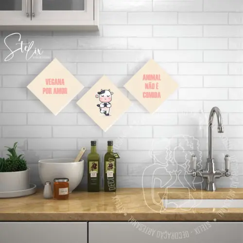 Quadros Decorativos para Vegano Presente para Amiga 20x20