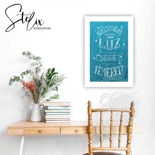 Quadro Decorativo Salmo 27 - Tamanho 20x29