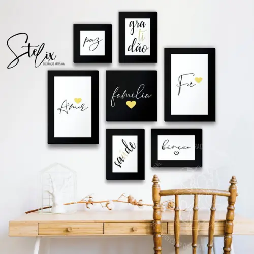 Quadros Decorativos para Sala Palavras Família