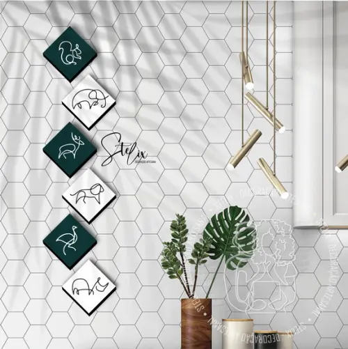 Kit Animais Minimalistas - 6 Placas Decorativas