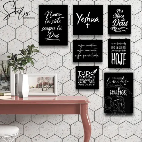 Kit Yeshua - 7 Placas Decorativas Médias