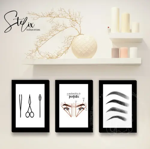 Kit Designer de Sobrancelhas - 3 Placas Decorativas