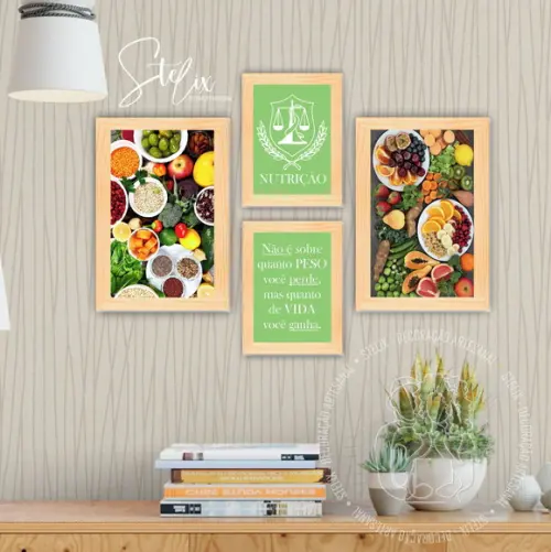 Kit Nutricionista - 4 Placas Decorativas