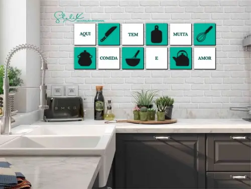 Decoração Cozinha Tifanny - 12 Placas / Quadros Decorativos