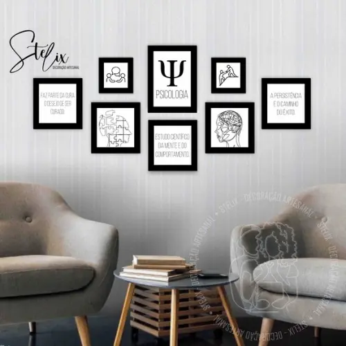 Kit Psicologia- 8 Placas / Quadros Decorativos