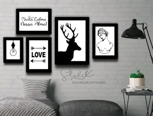 Kit Sala Moderna - 5 Placas Quadros Decorativos
