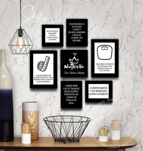 Kit Nutrição - 7 Placas / Quadros Decorativas