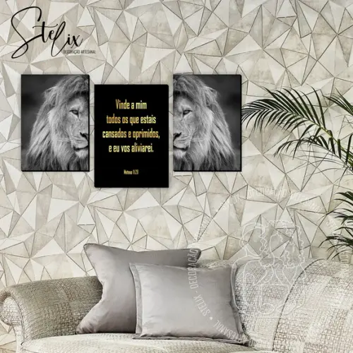 Kit Leão de Judá - 3 Placas Decorativas Médias