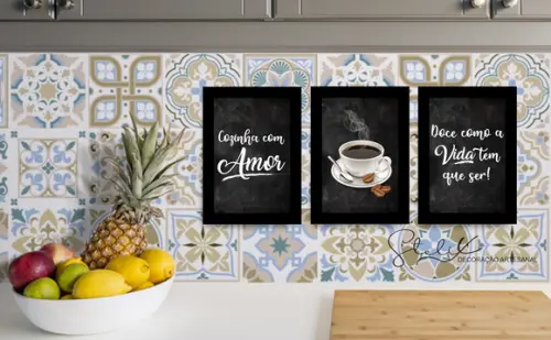 Kit Café e Cozinha - 3 Placas / Quadros Decorativos