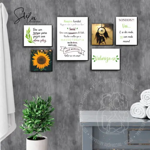 Kit Massoterapia - 6 Placas / Quadros Decorativos