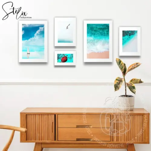 Kit Praias - 5 Placas Decorativas