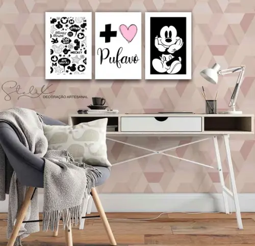 Kit Mickey - 3 Placas Decorativas Médias